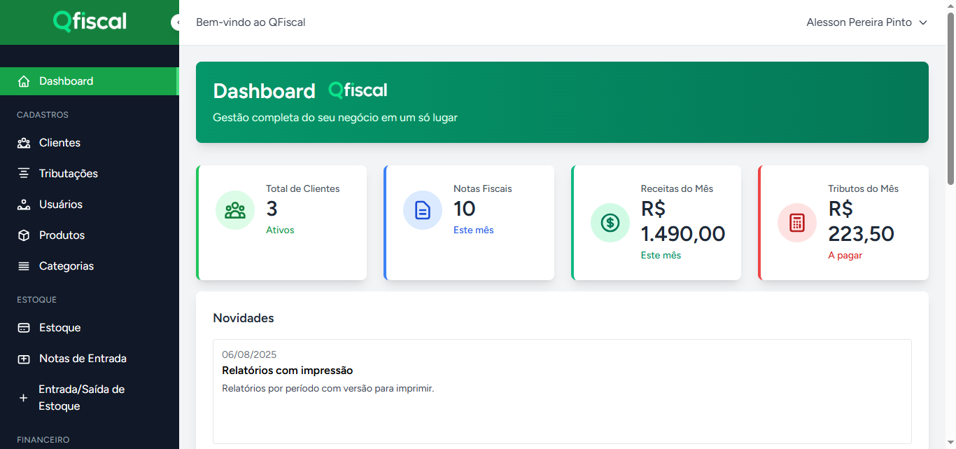 Dashboard QFiscal